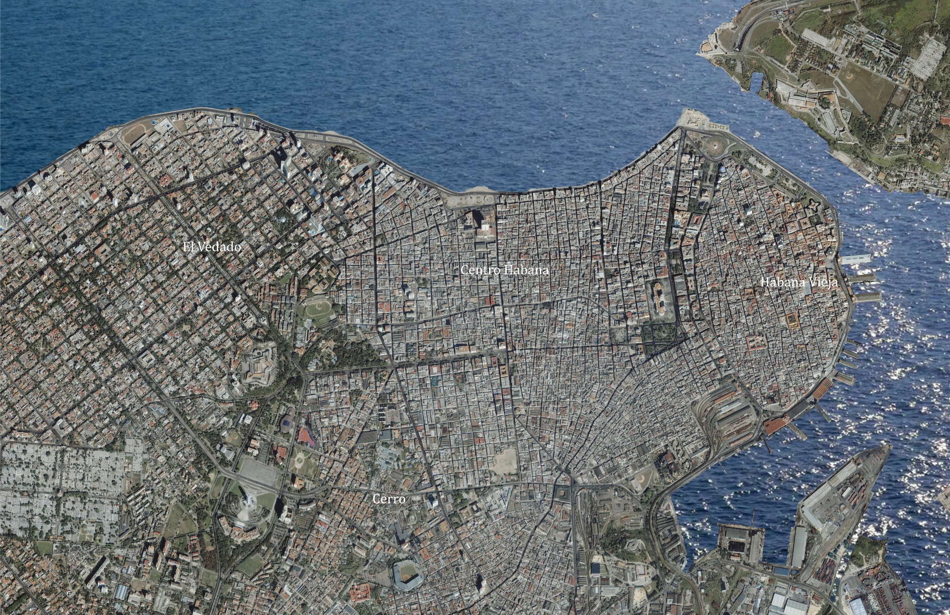 Aerial map of Havana