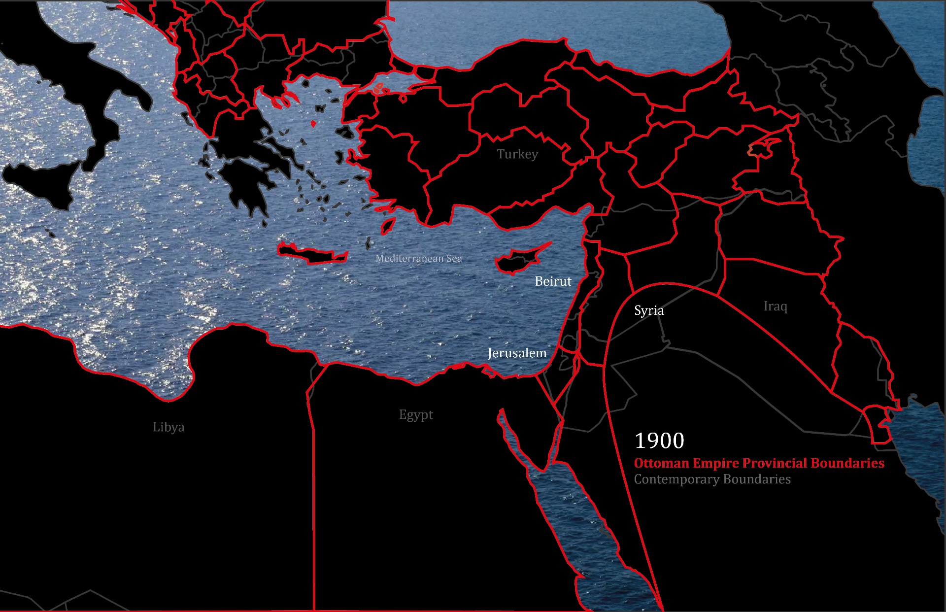 Map of the Levant under the Ottoman Empire